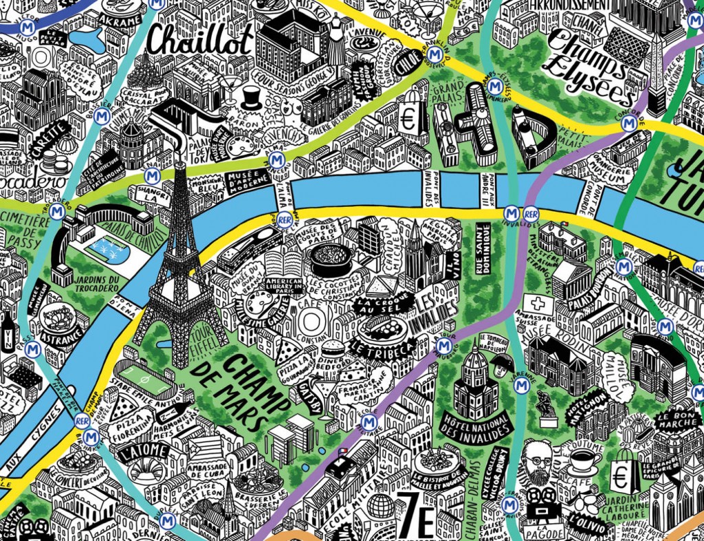 Hand Drawn Paris Map by Jenni Sparks | Stampede: Curated